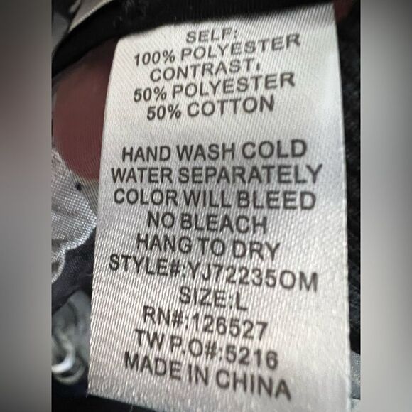 Piace black and white sheer floral zippered jacket size Large - Picture 5 of 8